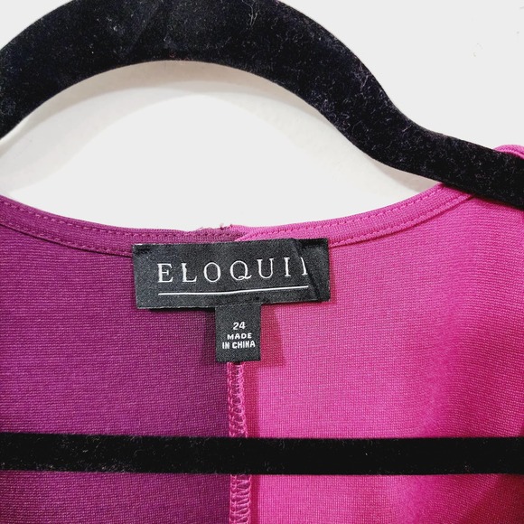 ELOQUII Colorblock Wrap Top Purple Fuchsia Stretch Knit NWT Womens Size Plus 24W - Picture 6 of 11